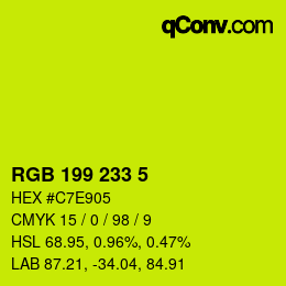 カラーコード: RGB 199 233 5 | qconv.com