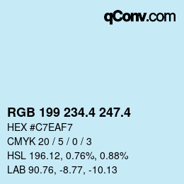 カラーコード: RGB 199 234.4 247.4 | qconv.com