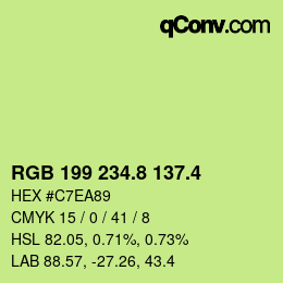 カラーコード: RGB 199 234.8 137.4 | qconv.com