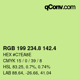カラーコード: RGB 199 234.8 142.4 | qconv.com