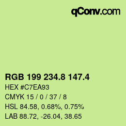 カラーコード: RGB 199 234.8 147.4 | qconv.com