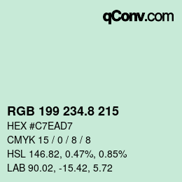 カラーコード: RGB 199 234.8 215 | qconv.com