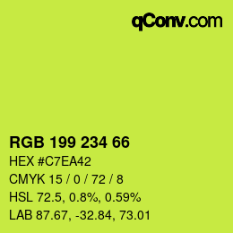 カラーコード: RGB 199 234 66 | qconv.com