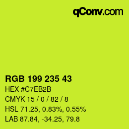 Color code: RGB 199 235 43 | qconv.com