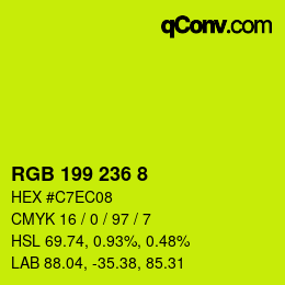 Color code: RGB 199 236 8 | qconv.com