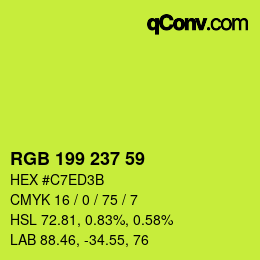 Código de color: RGB 199 237 59 | qconv.com