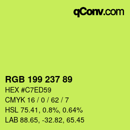 颜色代码: RGB 199 237 89 | qconv.com