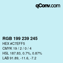 Farbcode: RGB 199 239 245 | qconv.com