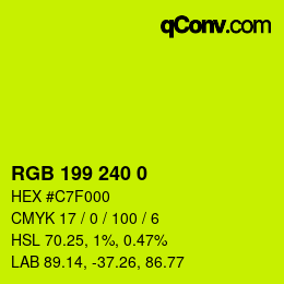Color code: RGB 199 240 0 | qconv.com