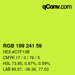 Color code: RGB 199 241 59 | qconv.com