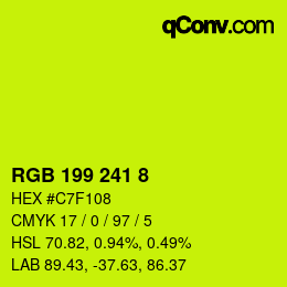 Color code: RGB 199 241 8 | qconv.com