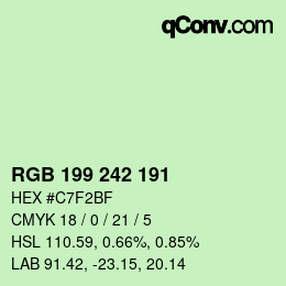 Color code: RGB 199 242 191 | qconv.com