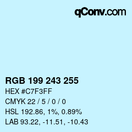 Color code: RGB 199 243 255 | qconv.com