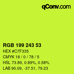Farbcode: RGB 199 243 53 | qconv.com