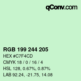 Color code: RGB 199 244 205 | qconv.com