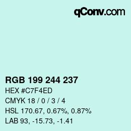 Color code: RGB 199 244 237 | qconv.com