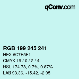 Color code: RGB 199 245 241 | qconv.com