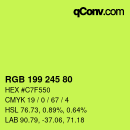 Color code: RGB 199 245 80 | qconv.com