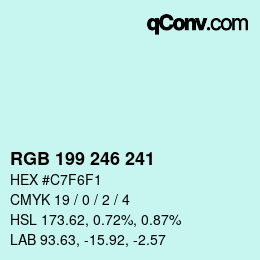 Color code: RGB 199 246 241 | qconv.com