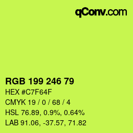 カラーコード: RGB 199 246 79 | qconv.com