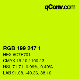 カラーコード: RGB 199 247 1 | qconv.com