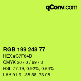 カラーコード: RGB 199 248 77 | qconv.com
