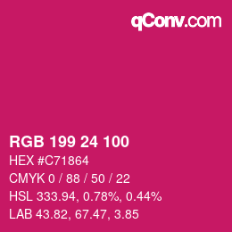 Color code: RGB 199 24 100 | qconv.com