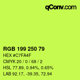颜色代码: RGB 199 250 79 | qconv.com