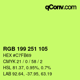 カラーコード: RGB 199 251 105 | qconv.com