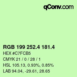 カラーコード: RGB 199 252.4 181.4 | qconv.com