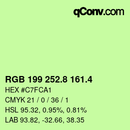 カラーコード: RGB 199 252.8 161.4 | qconv.com