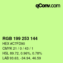 カラーコード: RGB 199 253 144 | qconv.com