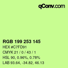 Color code: RGB 199 253 145 | qconv.com