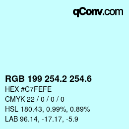 カラーコード: RGB 199 254.2 254.6 | qconv.com