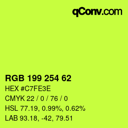 Código de color: RGB 199 254 62 | qconv.com