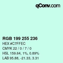 颜色代码: RGB 199 255 236 | qconv.com