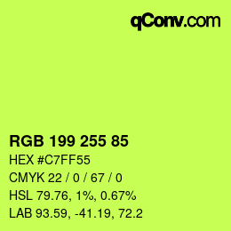 カラーコード: RGB 199 255 85 | qconv.com