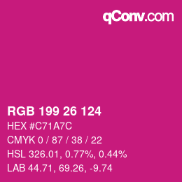 Code couleur: RGB 199 26 124 | qconv.com