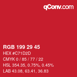 Color code: RGB 199 29 45 | qconv.com