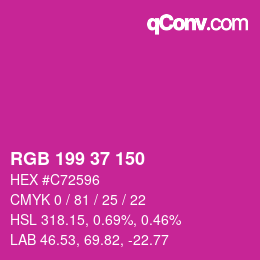 Color code: RGB 199 37 150 | qconv.com