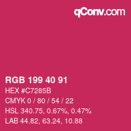 颜色代码: RGB 199 40 91 | qconv.com
