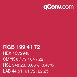 Color code: RGB 199 41 72 | qconv.com
