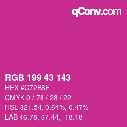 Color code: RGB 199 43 143 | qconv.com