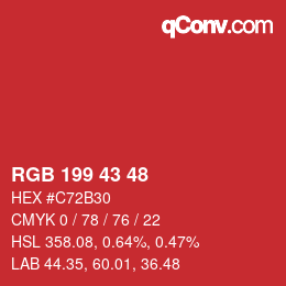 Code couleur: RGB 199 43 48 | qconv.com