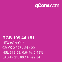 颜色代码: RGB 199 44 151 | qconv.com