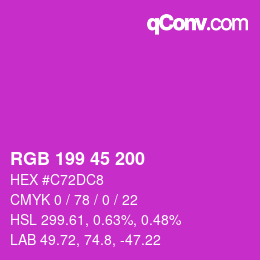Color code: RGB 199 45 200 | qconv.com