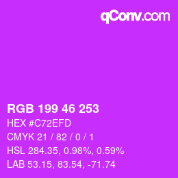 Color code: RGB 199 46 253 | qconv.com