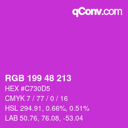 Color code: RGB 199 48 213 | qconv.com