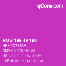Color code: RGB 199 49 190 | qconv.com