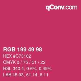 Color code: RGB 199 49 98 | qconv.com
